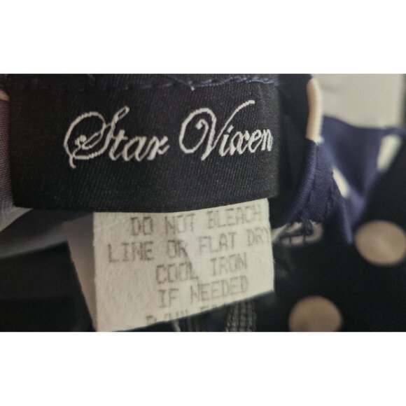 Star Vixen Womens Large Polka Dot Navy Maxi Dress Tie-Sleeves & Keyhole Back - Picture 10 of 11